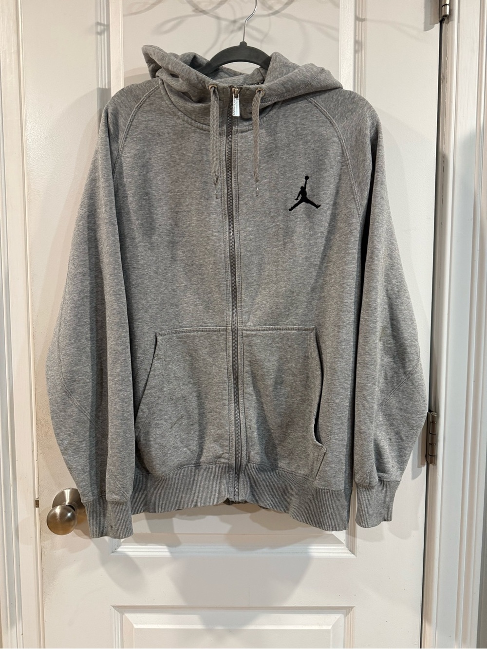Jordan Men’s Gray Full-Zip Hoodie with Jumpman Logo